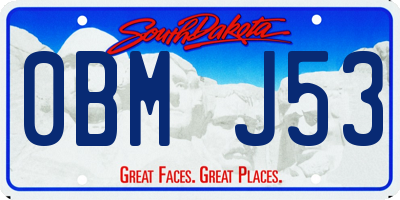 SD license plate 0BMJ53