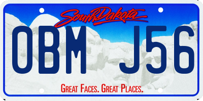 SD license plate 0BMJ56