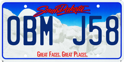 SD license plate 0BMJ58