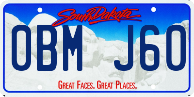 SD license plate 0BMJ60