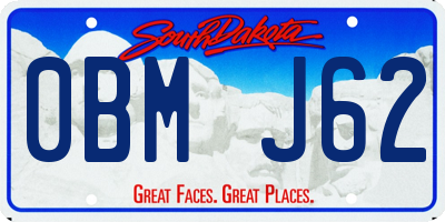 SD license plate 0BMJ62