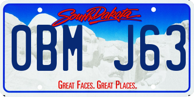 SD license plate 0BMJ63