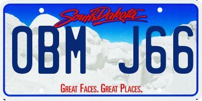 SD license plate 0BMJ66