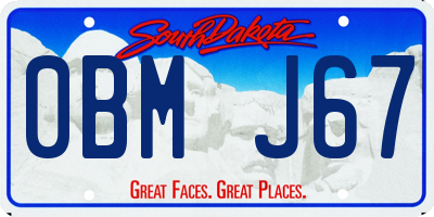 SD license plate 0BMJ67