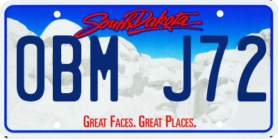 SD license plate 0BMJ72