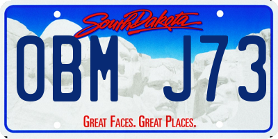 SD license plate 0BMJ73