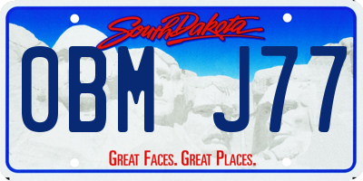 SD license plate 0BMJ77