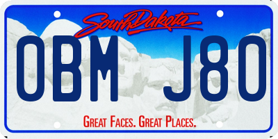 SD license plate 0BMJ80