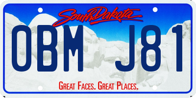SD license plate 0BMJ81