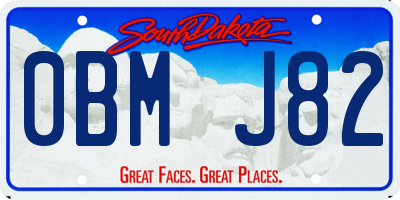SD license plate 0BMJ82