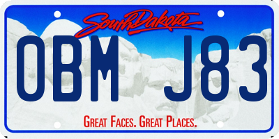 SD license plate 0BMJ83
