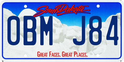 SD license plate 0BMJ84