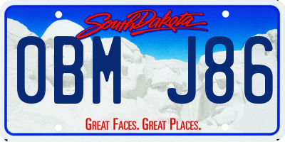 SD license plate 0BMJ86