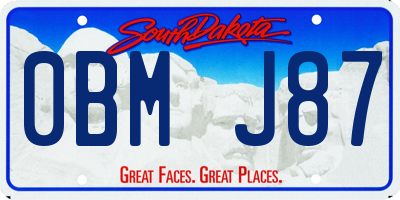 SD license plate 0BMJ87