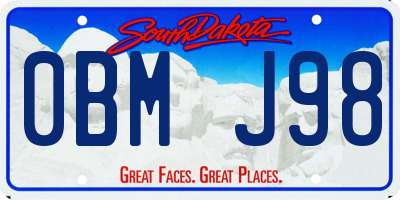 SD license plate 0BMJ98