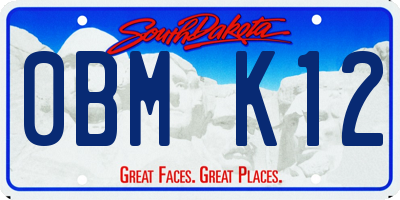 SD license plate 0BMK12