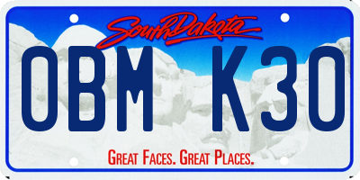 SD license plate 0BMK30