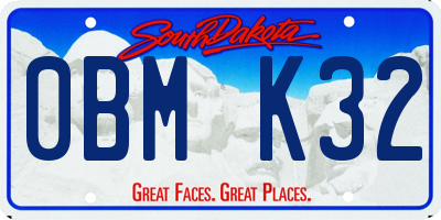 SD license plate 0BMK32