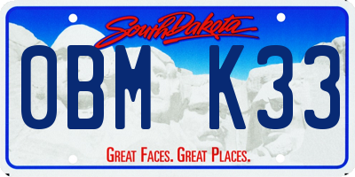 SD license plate 0BMK33