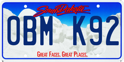SD license plate 0BMK92