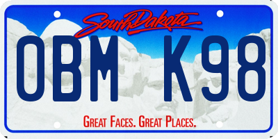 SD license plate 0BMK98
