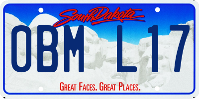 SD license plate 0BML17