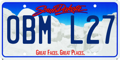 SD license plate 0BML27