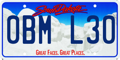 SD license plate 0BML30