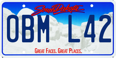 SD license plate 0BML42