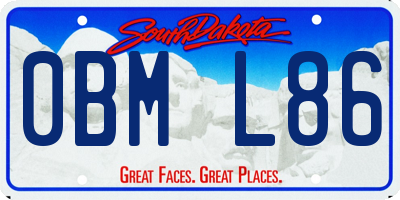 SD license plate 0BML86