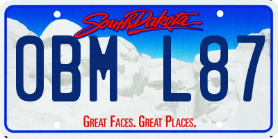 SD license plate 0BML87