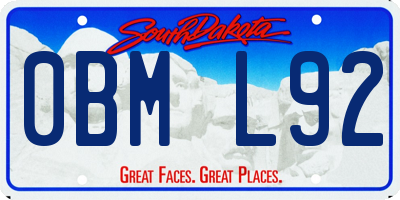 SD license plate 0BML92