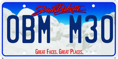 SD license plate 0BMM30