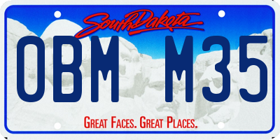 SD license plate 0BMM35
