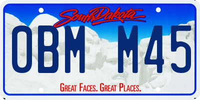 SD license plate 0BMM45