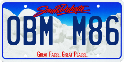 SD license plate 0BMM86