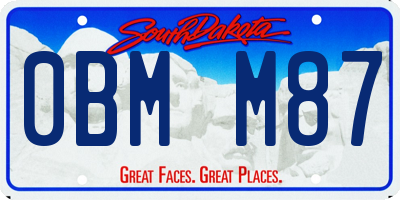 SD license plate 0BMM87
