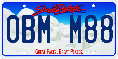 SD license plate 0BMM88