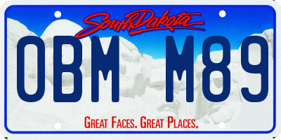 SD license plate 0BMM89