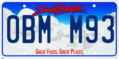 SD license plate 0BMM93