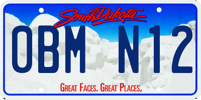 SD license plate 0BMN12