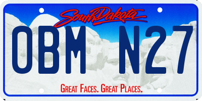 SD license plate 0BMN27
