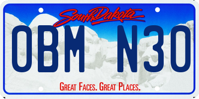 SD license plate 0BMN30