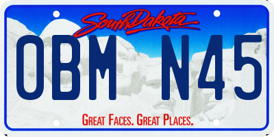 SD license plate 0BMN45