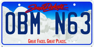 SD license plate 0BMN63