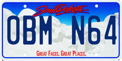 SD license plate 0BMN64