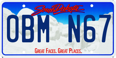 SD license plate 0BMN67