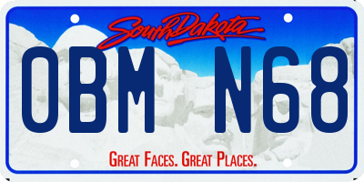SD license plate 0BMN68