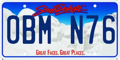 SD license plate 0BMN76