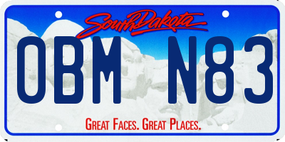 SD license plate 0BMN83